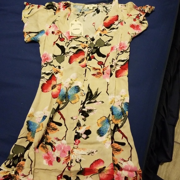 💦 SAND FLORAL DRESS-101 - Picture 4 of 5